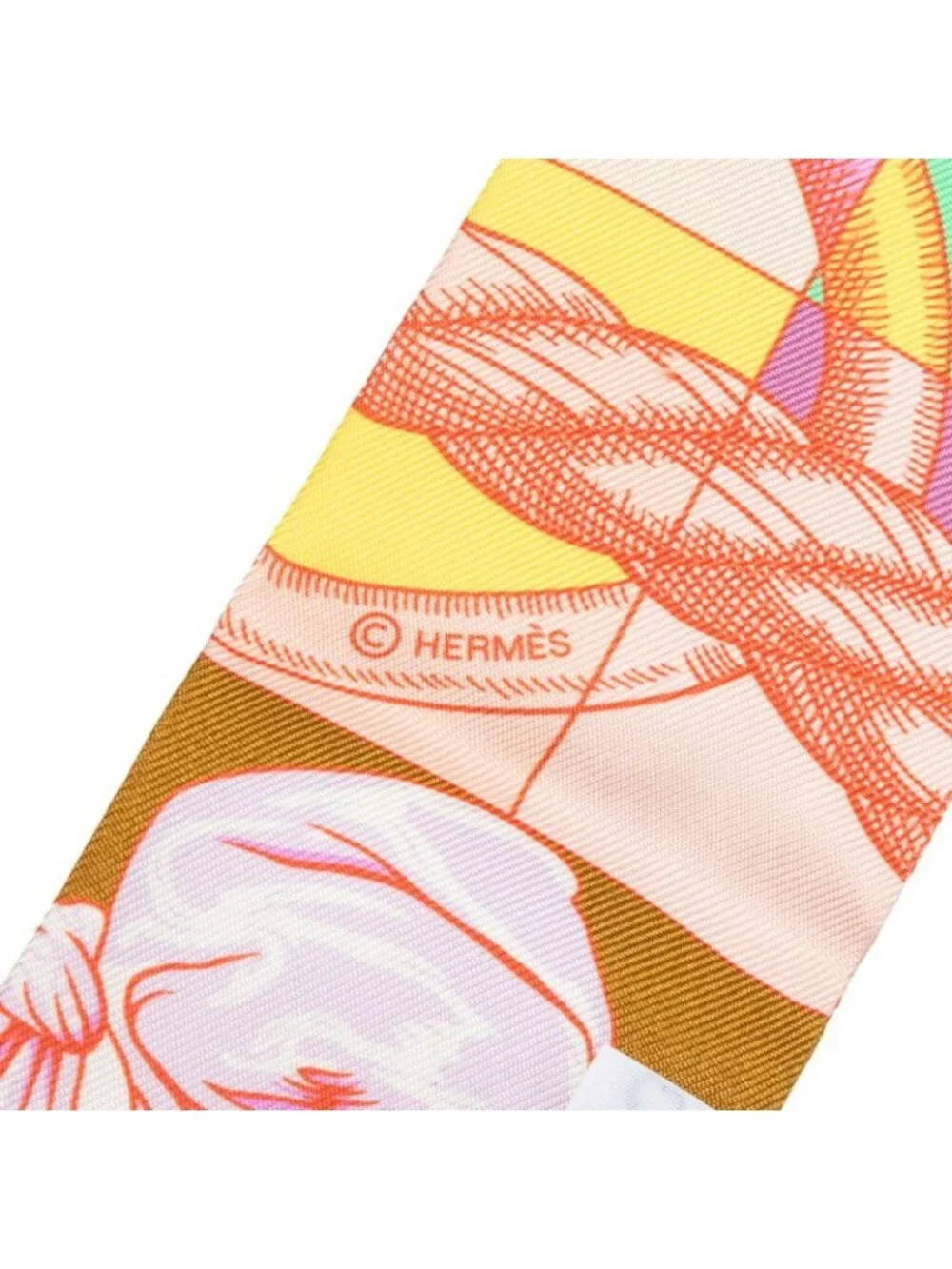 Hermes Twilly Cavalleria D'etriers Scarf Multicolor Silk - Picture 3 of 5